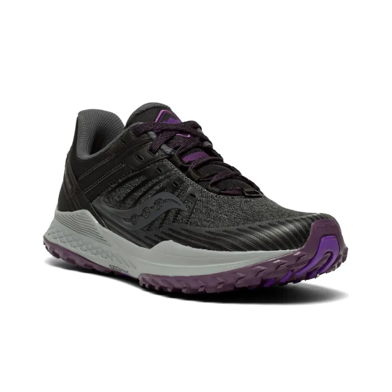 Saucony Mad River TR Turbulent Flow Low-Top Running Shoes Women's Gray Black-2