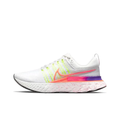 Nike React Infinity Run Flyknit 2 Running Shoes Women's Low-Top White/Red/Yellow