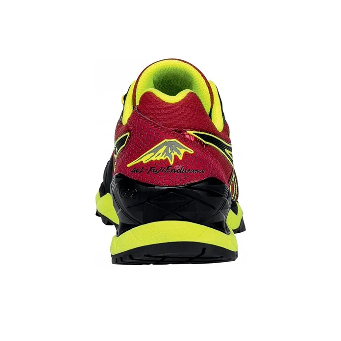 Asics Gel-Fuji Endurance Anti-Slip And Wear-Resistant Breathable Low-Top Running Shoes Men's Red Black Yellow-2