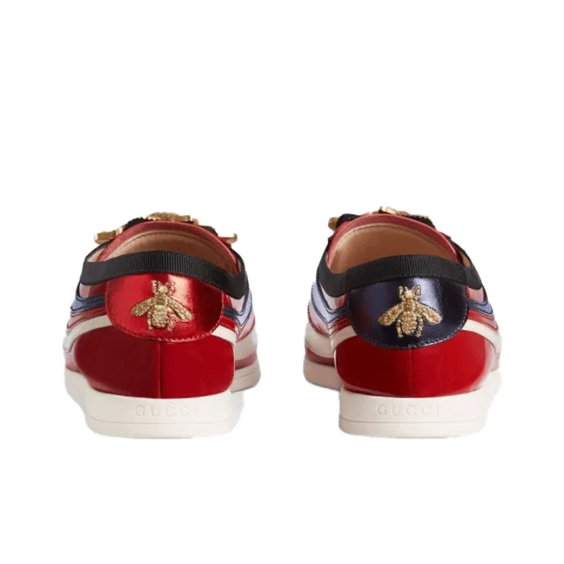 GUCCI Falacer Patent Leather Sneaker Red Vernice Crystal Women's-3