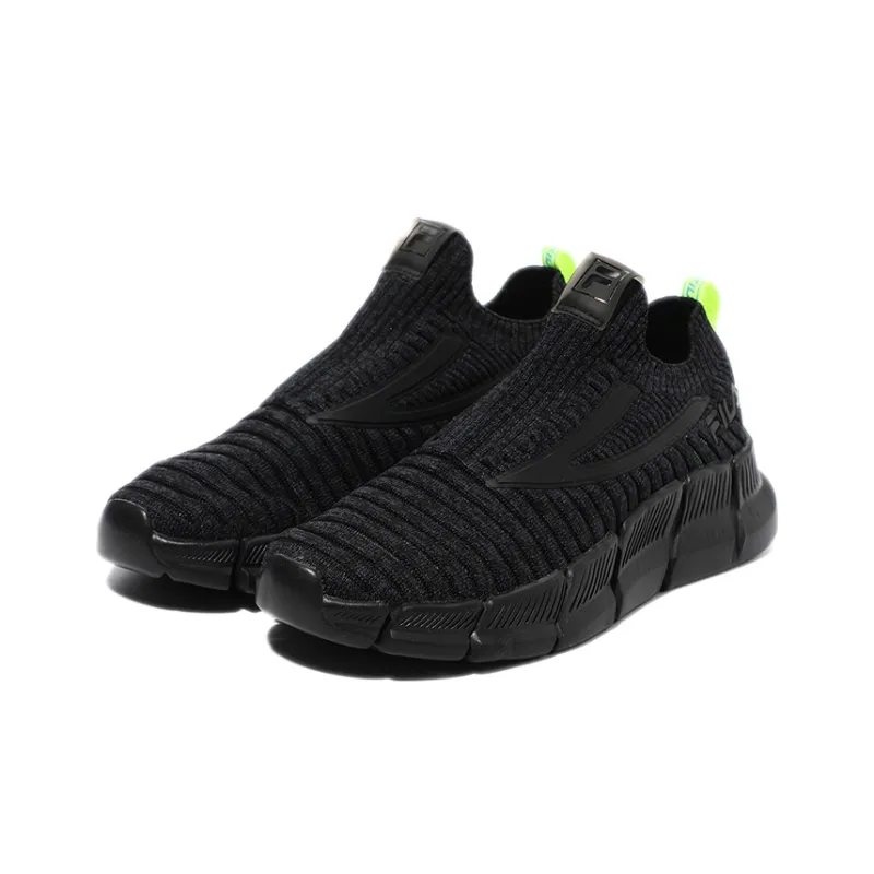 FILA Shock Absorbers With Slip Resistant And Abrasion Resistant Properties Low Top Casual Shoes Unisex Black-2
