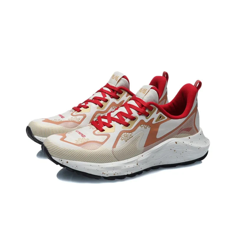 LINING Protection Cloud Running Shoes Women's Low Top Gray/Red-2