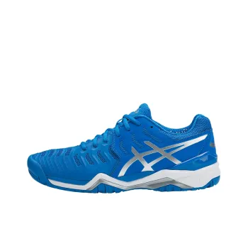 Asics Gel-Resolution 7 Wear-Resistant Low-Top Running Shoes Men's Blue Silver