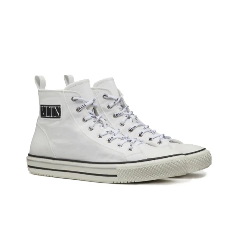 Valentino Giggies High Top Stylish Skateboarding Shoes Men's White Vintage Version-2