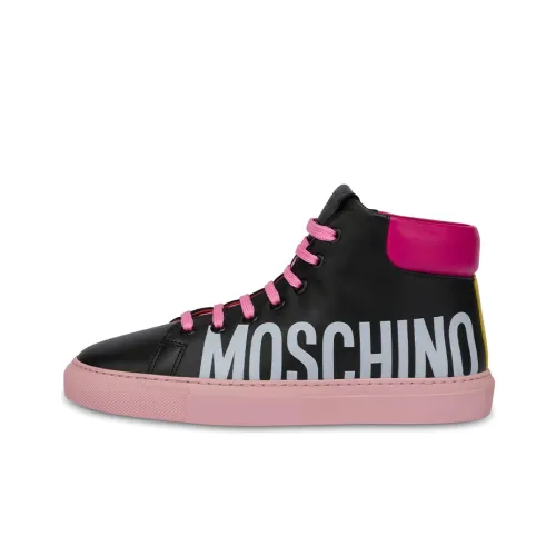 MOSCHINO Skateboard Shoes Women's High-Top Black