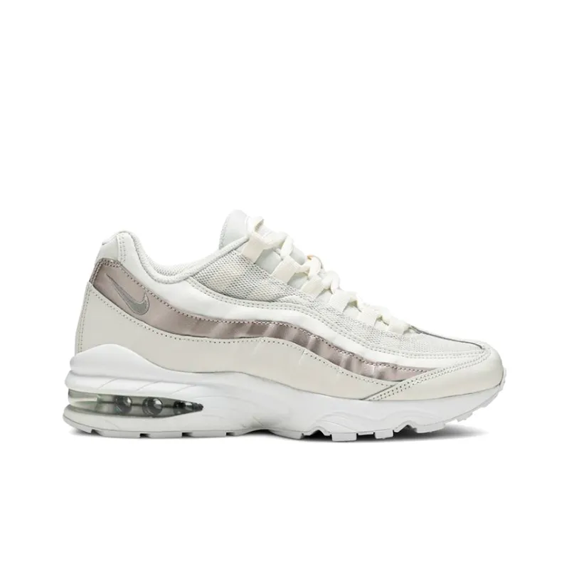 Nike Air Max 95 Cushioning Anti-Slip And Wear-Resistant Low-Top Athletic Shoes GS Bone White-1