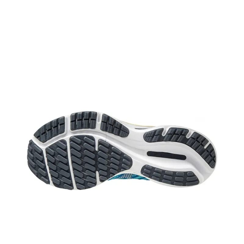 Mizuno Wave Rider 24 Waveknit Super Wide 'Blue Orange'-3