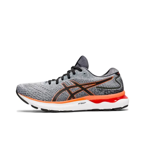 Asics Gel Nimbus 24 2E Wide 'Sheet Rock Shocking Orange'