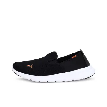 PUMA Flex Essential Slip On Cushioned Wear-Resistant Lightweight Low-Top Running Shoes Unisex Orange Black