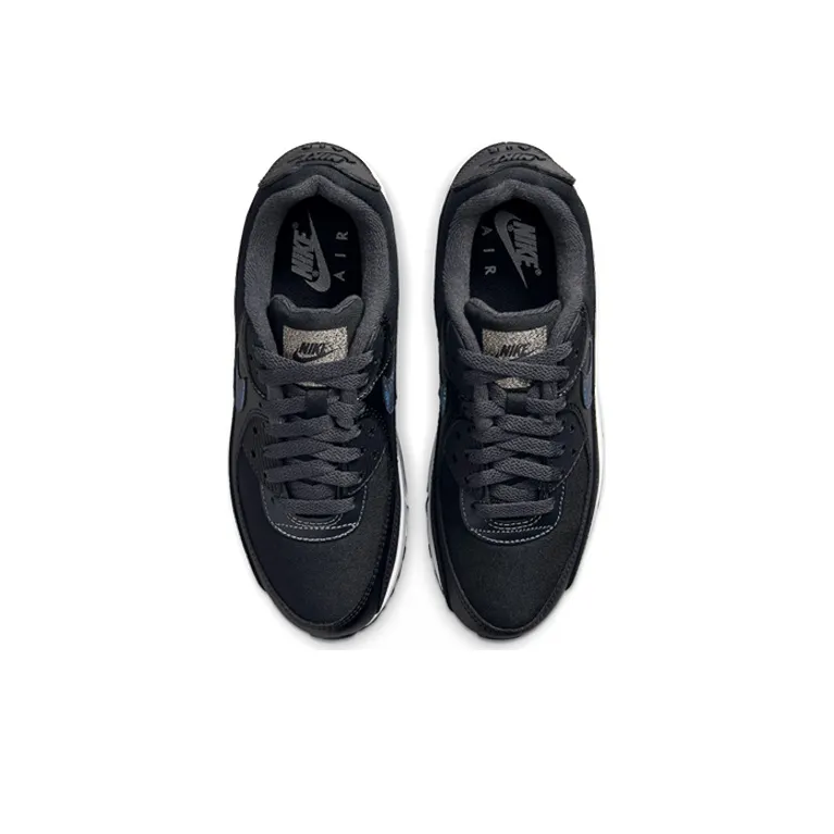 Nike Air Max 90 Black Metallic Silver Women's-3