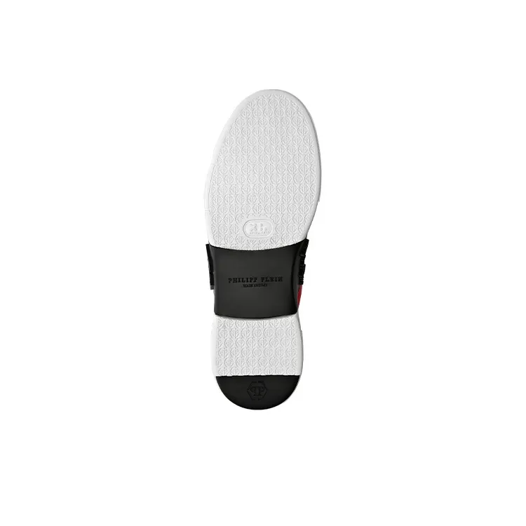 PHILIPP PLEIN Nappa Low Top Athletic Shoes Men's Red-4