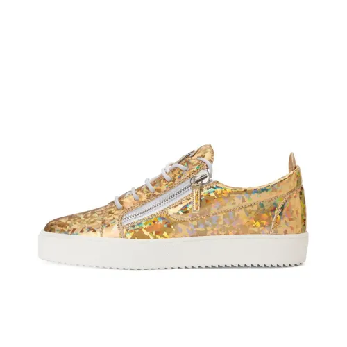 Giuseppe Zanotti/GZ Frankie Low-Top Stylish Skateboarding Shoes Men's Gold