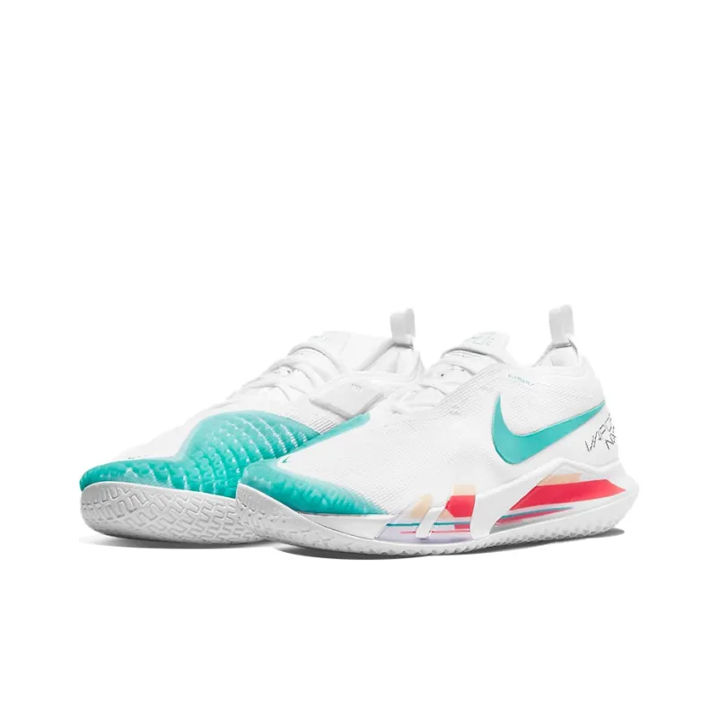 Nike Court React Vapor Nxt Hc White Habanero Red Pomegranate Washed Teal-2