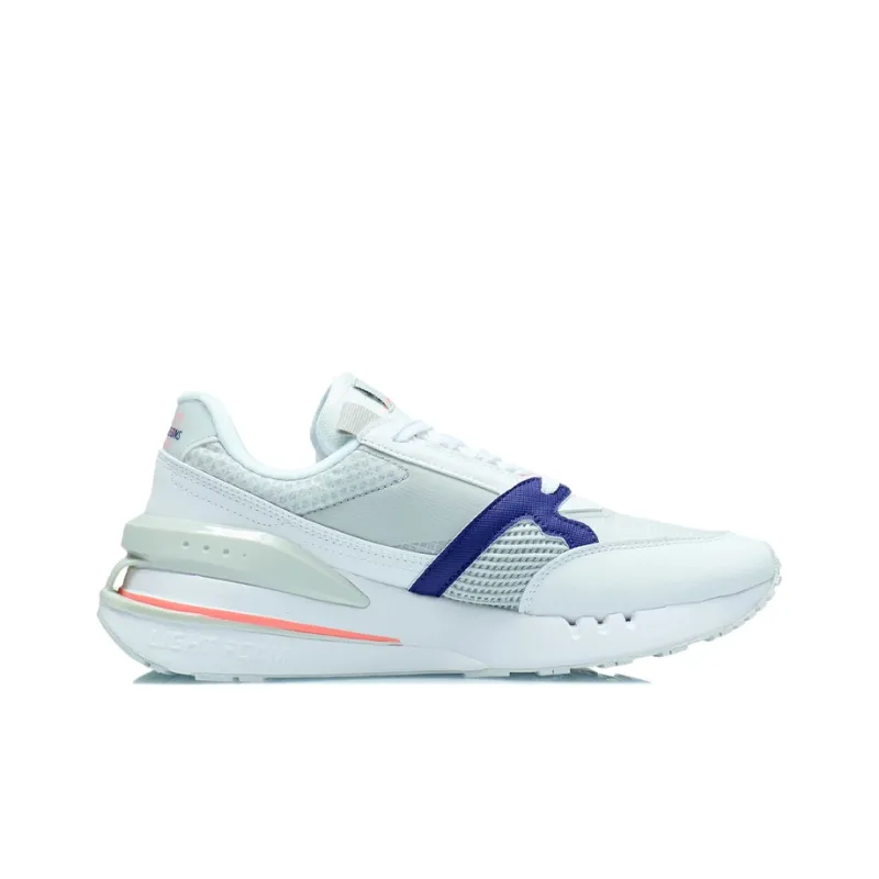 LiNing 001 Cushioning Rebound Low-Top Running Shoes Women's White Gray Blue-1