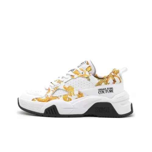 VERSACE JEANS Couture Low Top Stylish Skateboarding Shoes Women's White