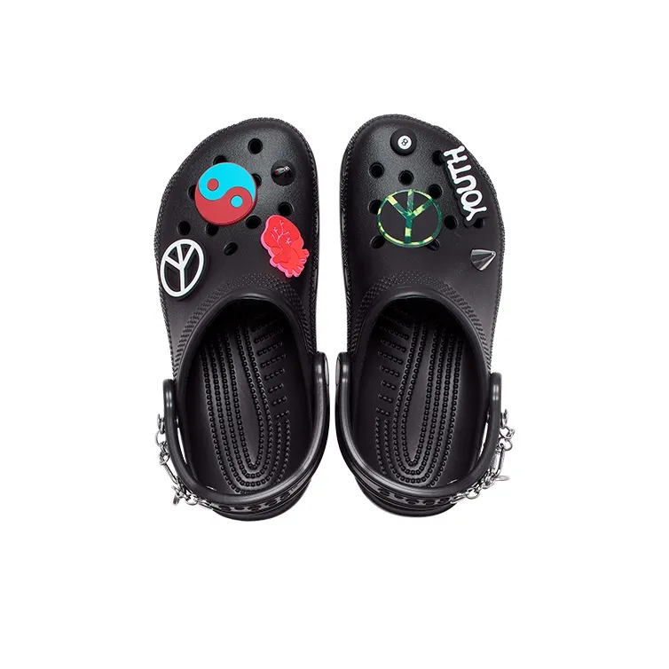 Crocs Classic Feel The Positivity Casual Unisex Black Sandals-4