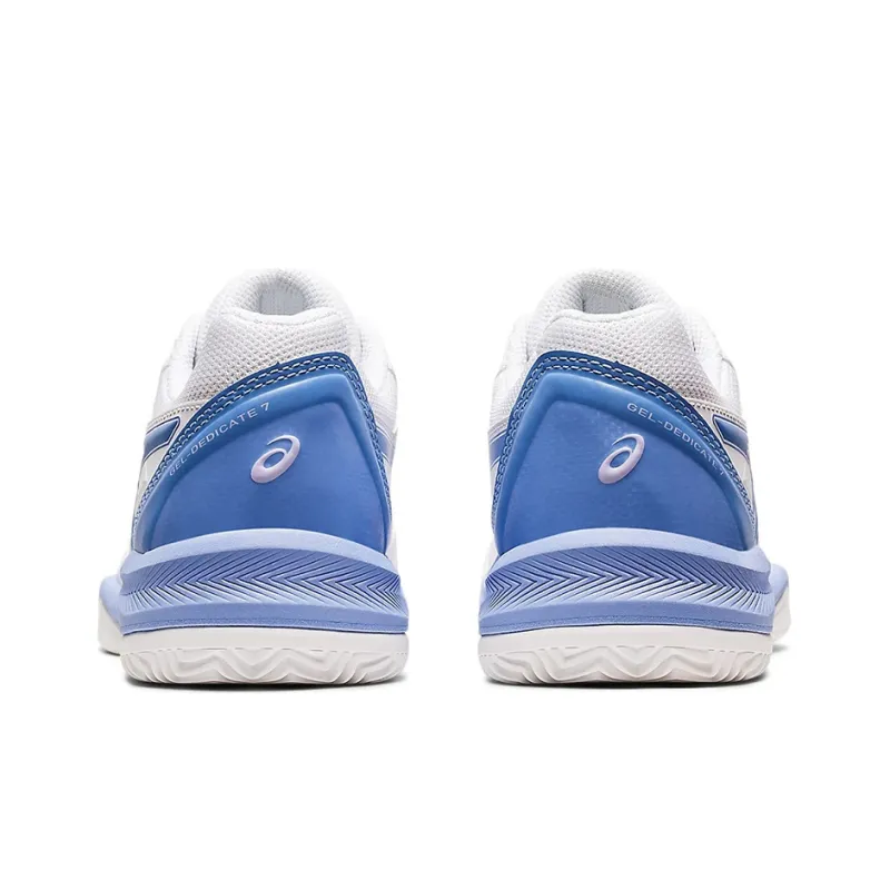 Asics Gel-Dedicate 7 Clay Anti-Slip Wear-Resistant Low-Top Tennis Shoes Women's White Blue-4