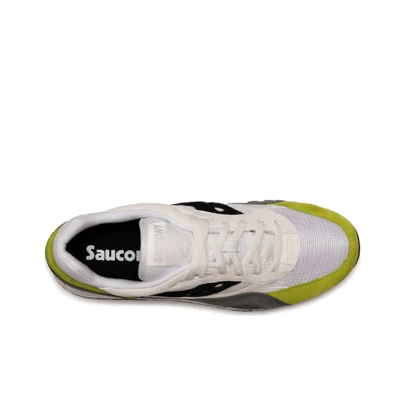 Saucony Shadow 6000 Low-Top Running Shoes Unisex White Gray Yellow Standard M-3