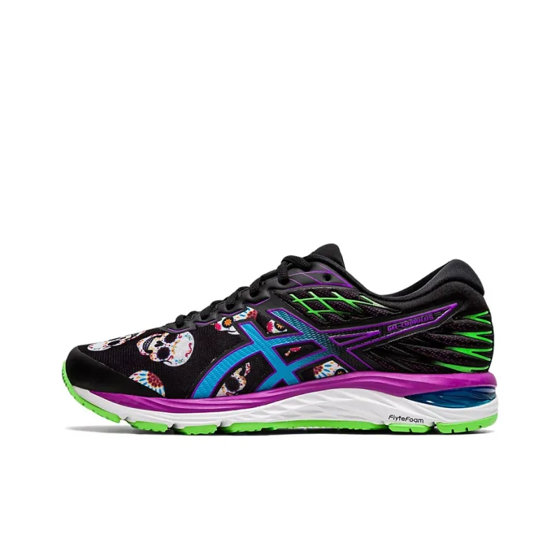 Asics Gel-Cumulus 21 Cushioned Wear-Resistant Slip-Resistant Low-Top Running Shoes Women's Black Purple-0