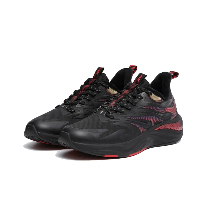 XTEP Cushioned Anti Slip And Wear Resistant Lightweight Low Top Running Shoes Men's Black-1