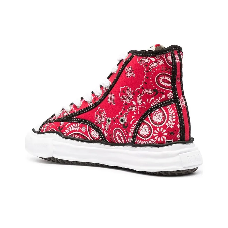 MIHARA YASUHIRO Paisley Stylish Skateboarding Shoes Men's Red-3