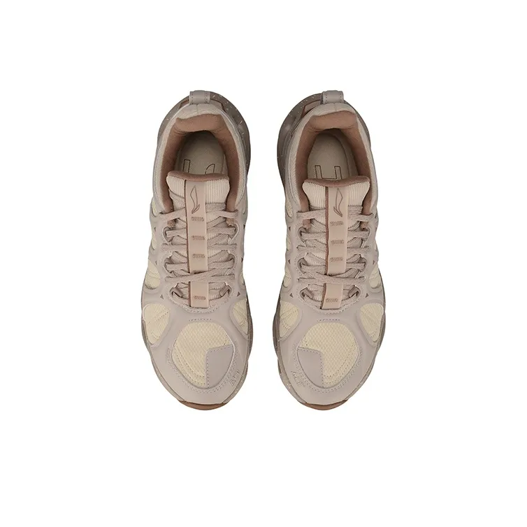 LiNing Arc ACE Cushioning, Slip Resistant, Abrasion Resistant, Breathable, Rebound Low Top Running Shoes Women's Taupe-3