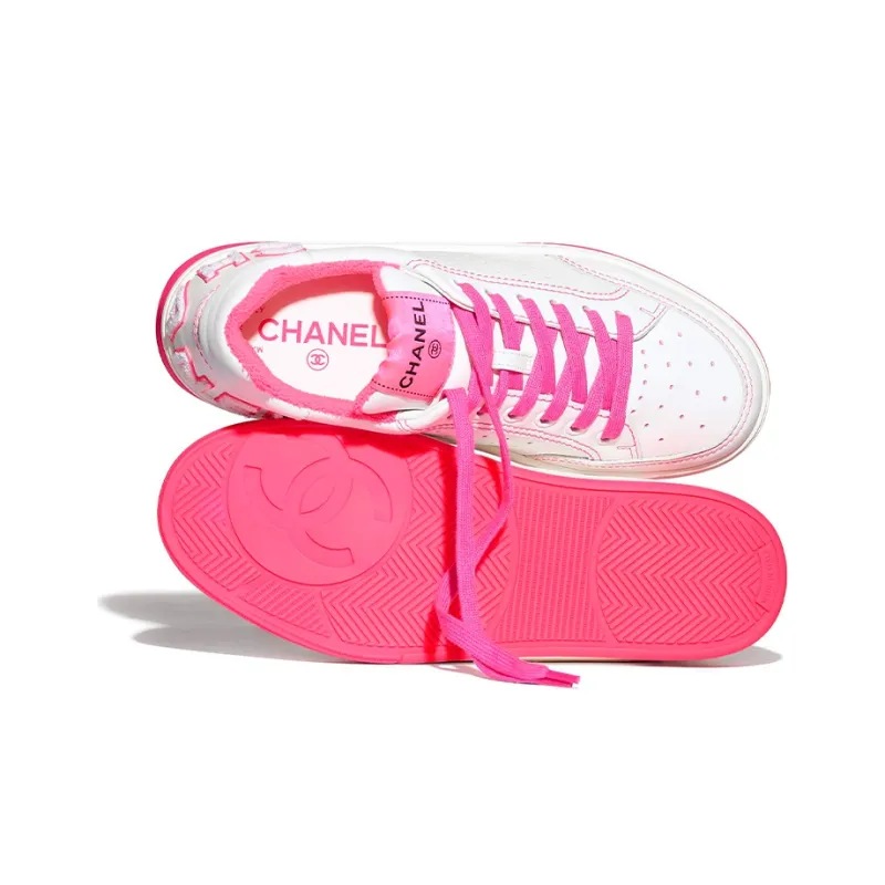 CHANEL Sneaker White Fuchsia Women's-4