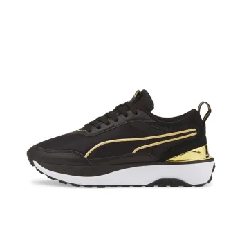 PUMA Cruise Rider Metallic Cushioned Slip-Resistant Lightweight Low-Top Casual Shoes Women's Black Gold