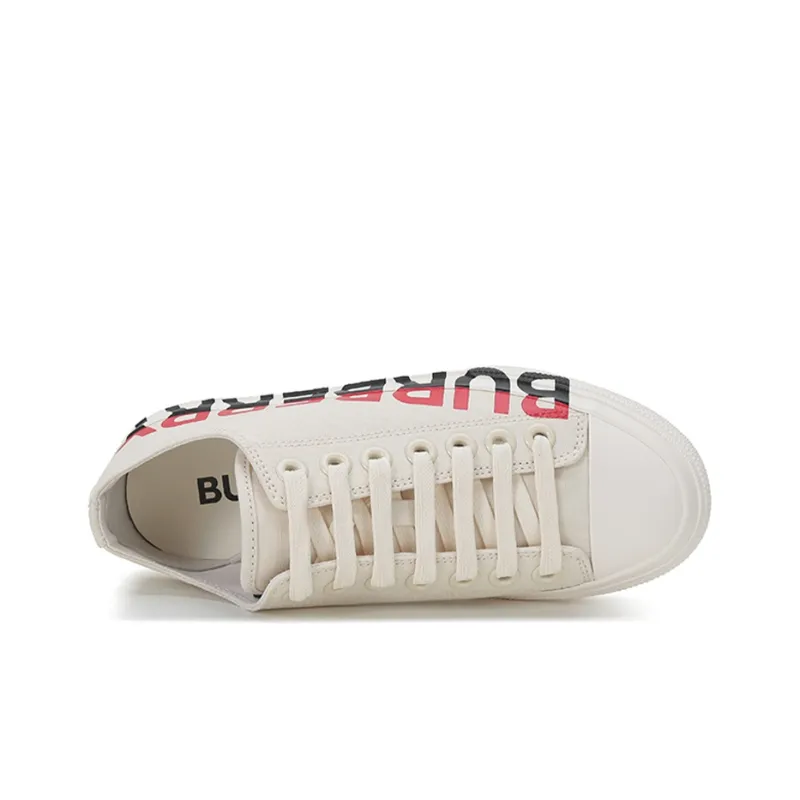 Burberry Low Top Canvas Shoes Women's Cream-6