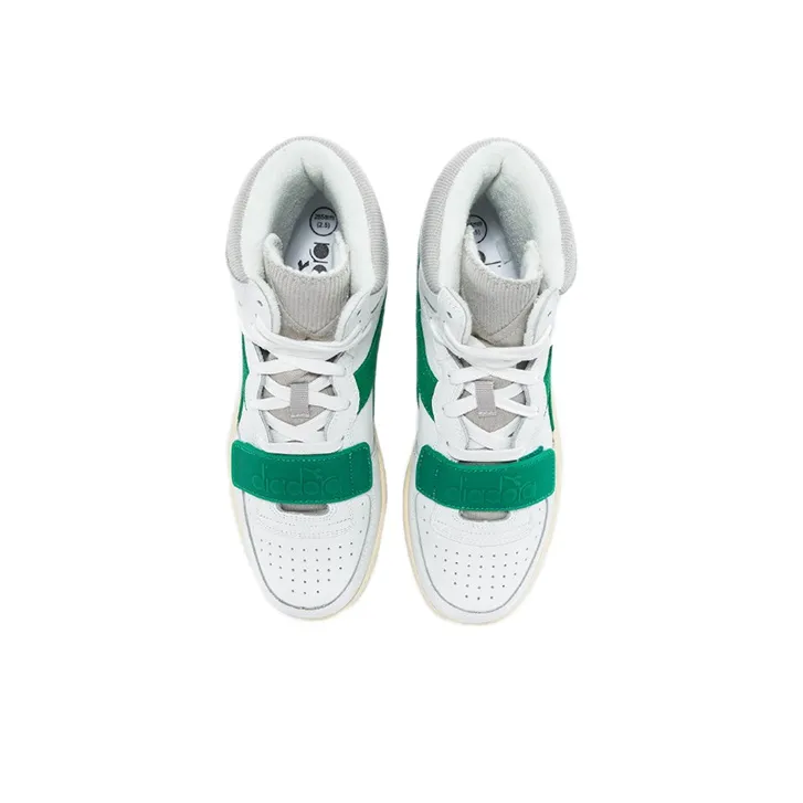 Diadora MI BASKET USED Stylish Skateboarding Shoes Unisex White Green-3