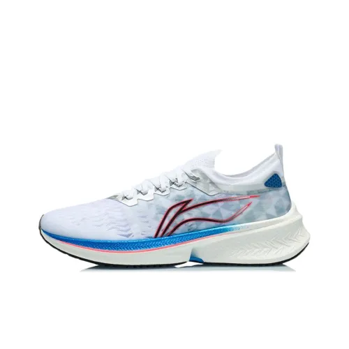 LINING Feidian Discovery Running Shoes Men Low-Top Standard White/Blue