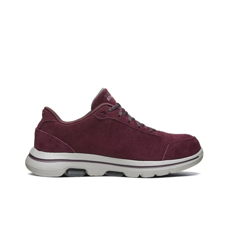 Skechers Go Walk 5 Cushioned Slip Resistant Abrasion Resistant Low Top Casual Shoes Women's Burgundy-1