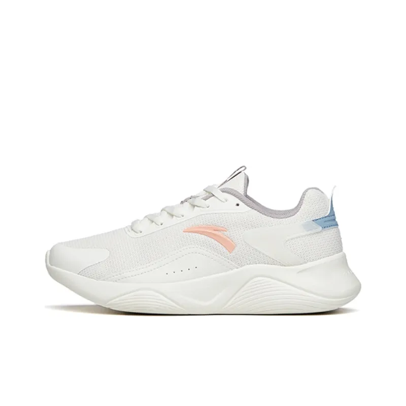 Anta Cushioning Breathable Lightweight Wear Resistant Slip Resistant Low Top Running Shoes Women's Ivory White-0