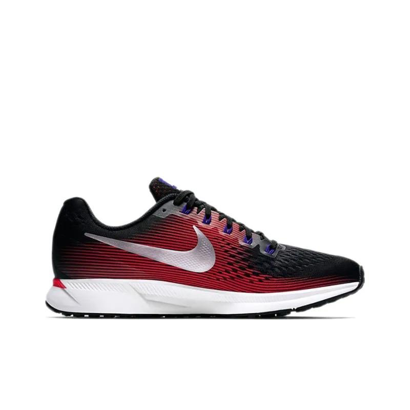 Nike Air Zoom Pegasus 34 Black Metallic Silver Bright Crimson-1