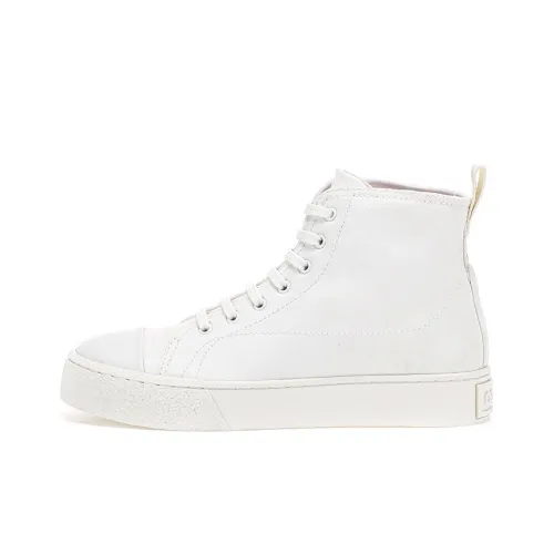 HUGO BOSS Skateboard Shoes Women's High-Top White