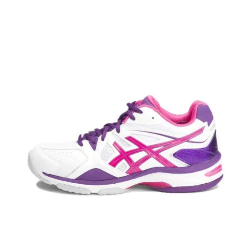 Asics Gel-Netburner 17 Anti-Slip Wear-Resistant Low-Top Running kids shoes Women's White Rose Pink D-Width