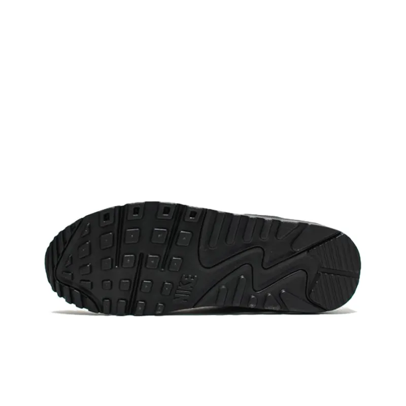 Nike Air Max 90 Cushioning Anti Slip And Wear Resistant Low Top Running Shoes Men's Black Gray Red-4