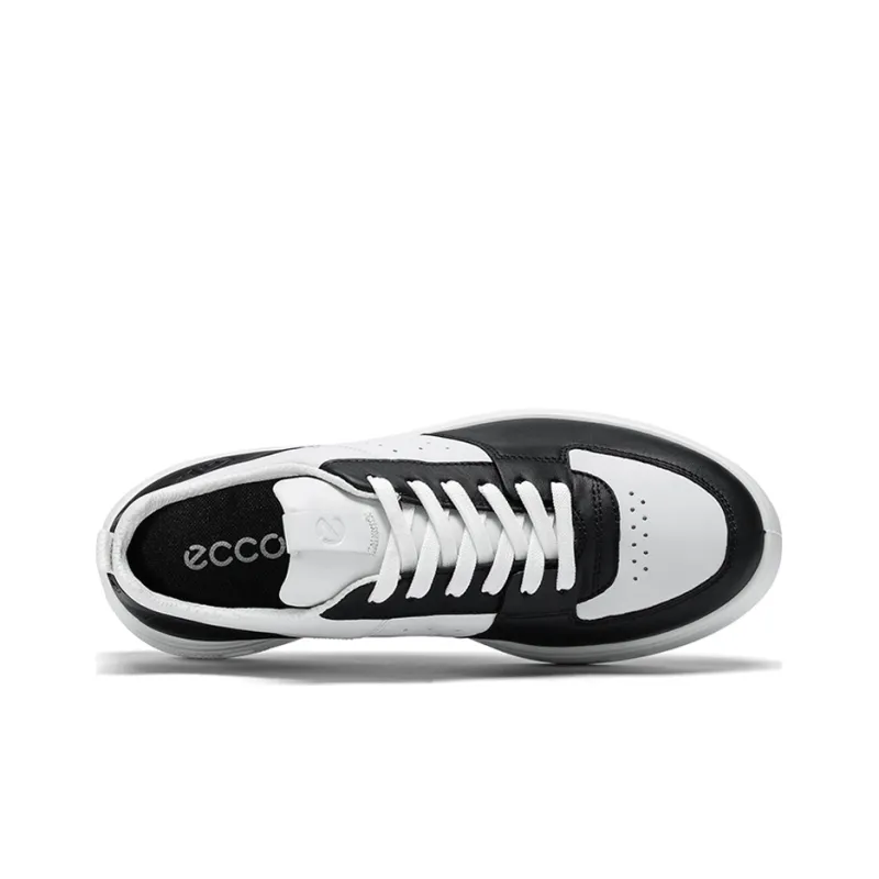 Ecco Street 720 Series Waterproof Low Top Skateboard Shoes Women's Black White-3
