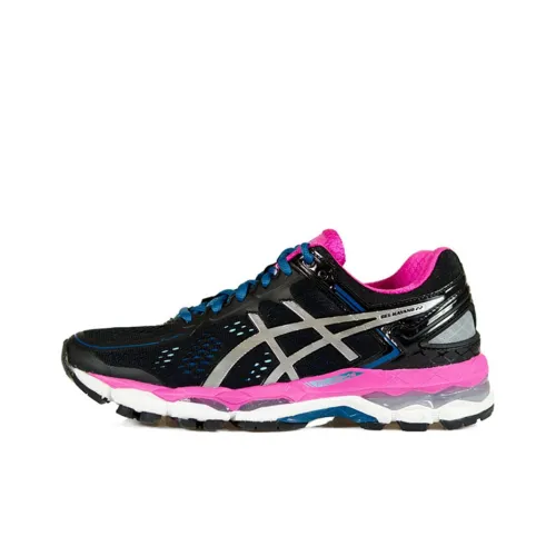 Asics Gel-Kayano 22 Running Shoes Women's Low-Top Black/Blue/Pink