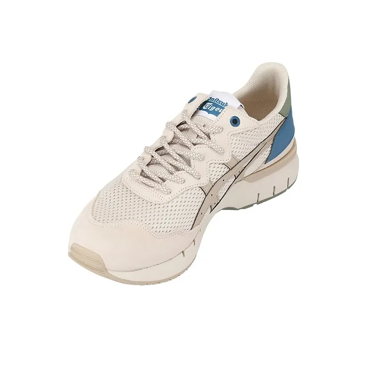 Onitsuka Tiger Rebilac Runner Abrasion Resistant Low Top Running Shoes Unisex Beige Blue-2