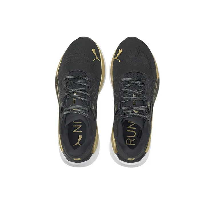 PUMA Eternity Nitro Slip-Resistant Low-Top Running Shoes Women's Black Gold-2