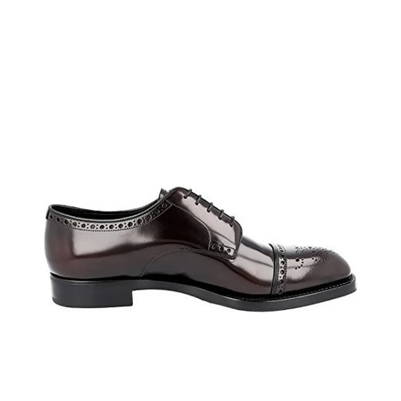 PRADA Dress Shoes Men Low-Top Brown-1