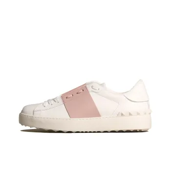Valentino Open Low Top Stylish Skateboarding Shoes Women's White Pink