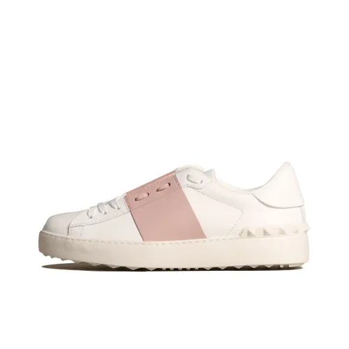 Valentino Open Skateboard Shoes Women's Low-Top White/Pink