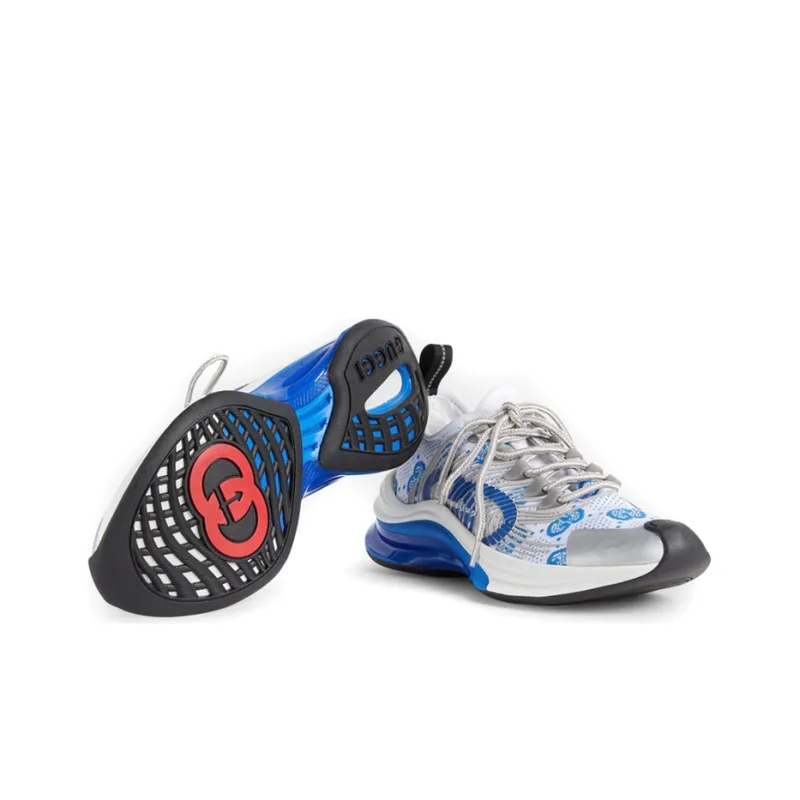 GUCCI Women's Run Sneaker 'White Blue' Women's-4