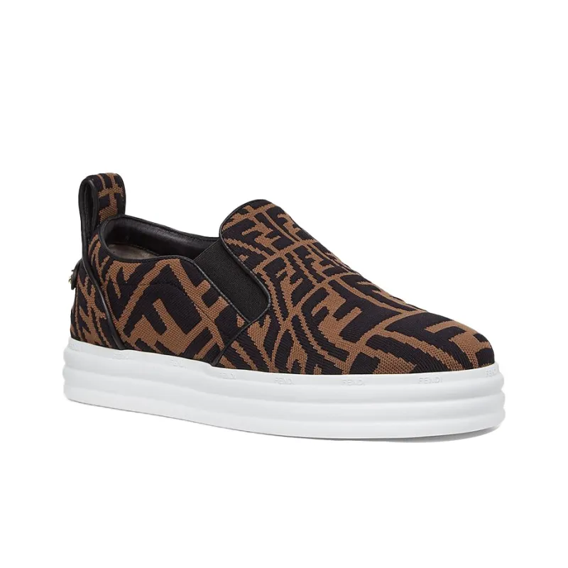 FENDI Women's FF Motif Rise Slip-On 'Brown'-2