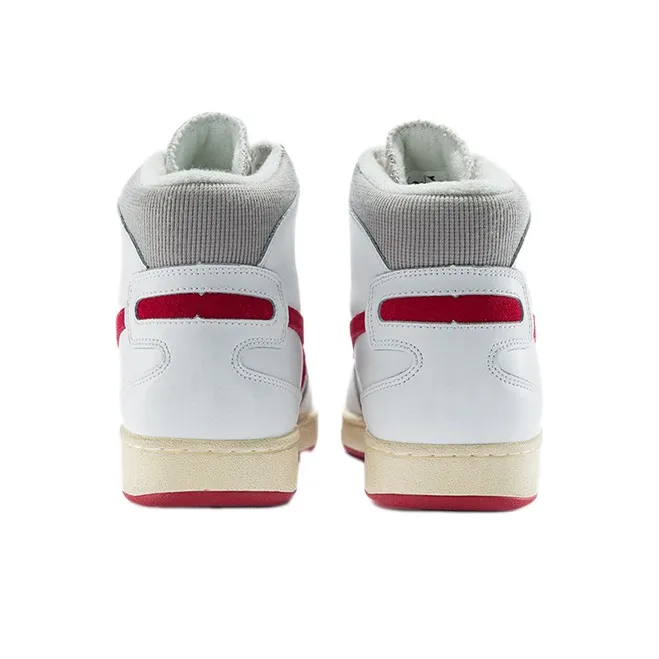 Diadora MI BASKET USED Stylish Skateboarding Shoes Unisex White Red-4