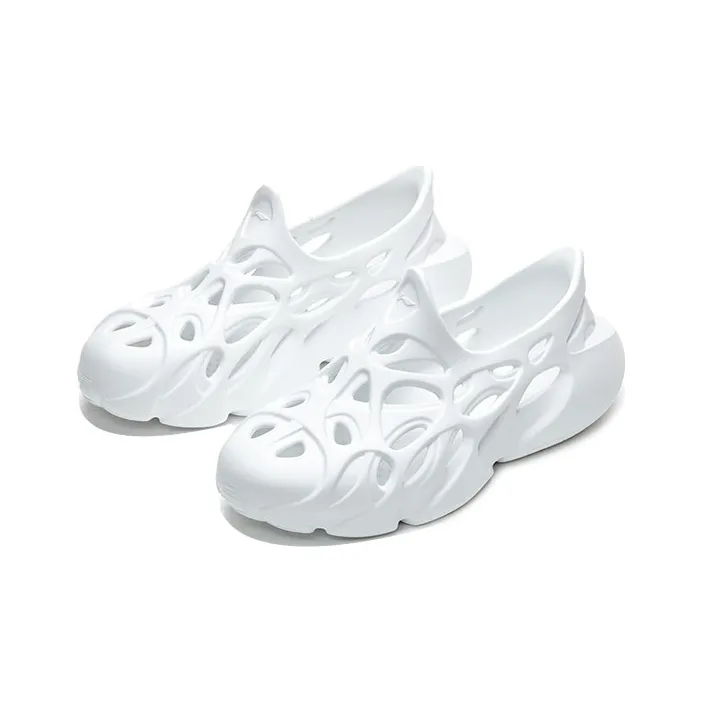 LiNing BADFIVE Fast Recovery Slide Clogs Men's White-3