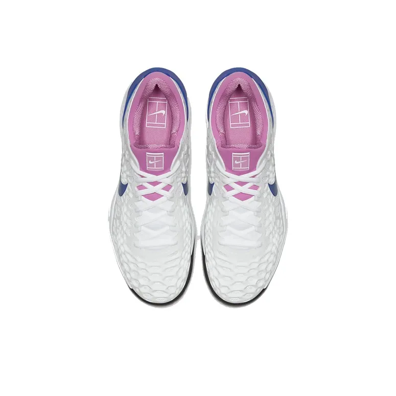 Nike Zoom Cage 3 Non-slip Lightweight Low-Top Tennis Shoes Unisex Blue White Pink-3