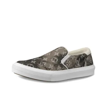 LOUIS VUITTON Trocadero Low Top Skateboard Shoes Men's Taupe